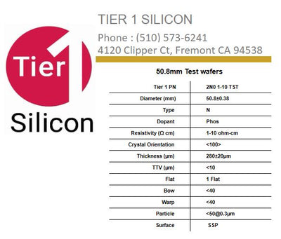 50.8mm Test wafers
