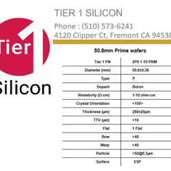 50.8mm Prime wafers