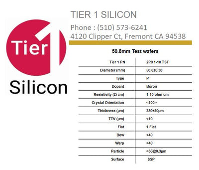 50.8mm Test wafers