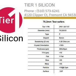 76.2mm Test wafers
