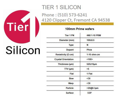 100mm Prime wafers