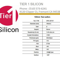 100mm Test wafers