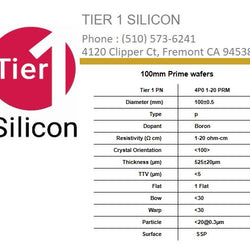 100mm Prime wafers