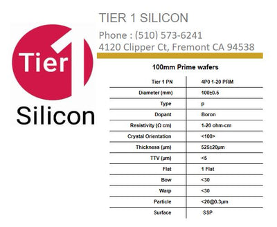 100mm Prime wafers