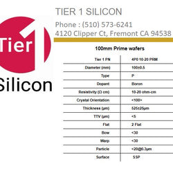 100mm Prime wafers