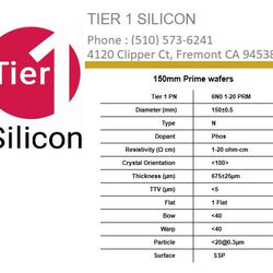 150mm Prime wafers