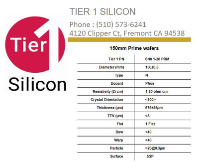 150mm Prime wafers