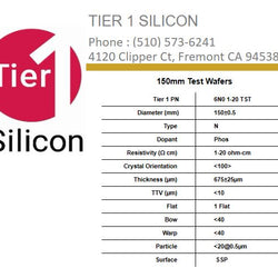 150mm Test Wafers