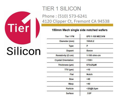 150mm Mech single side notched wafers
