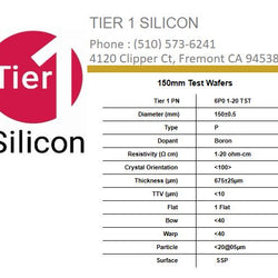 150mm Test Wafers