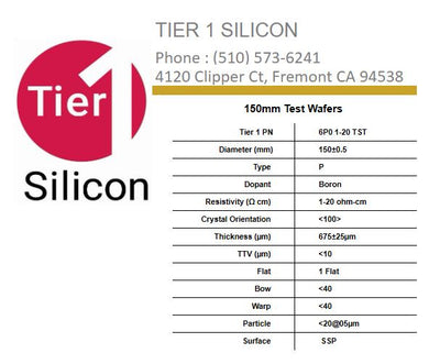 150mm Test Wafers