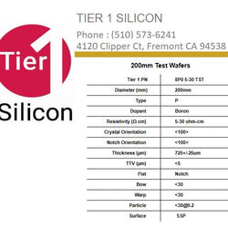 200mm Test Wafers